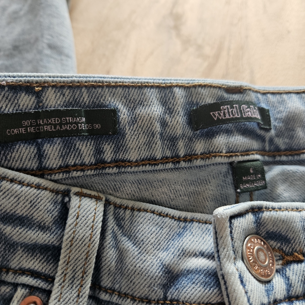 Wild Fable Distressed Light Denim Straight Jeans - Picture 5 of 7